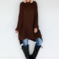Long Strickpullover - schoko