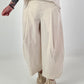 Ballon Hose mit langer Bundfalte - beige