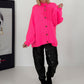 Oversized Strickjacke - neonpink