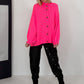 Oversized Strickjacke - neonpink