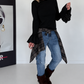 Waist Wrap im Karomuster - schwarz-mehrfarbig