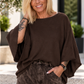 Sweater with turned-up sleeves - mocha