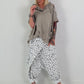 Leinen Shirt mit Ösen und Schulter Cut-Outs - taupe