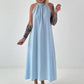 Klassisches Neckholder-Kleid - hellblau
