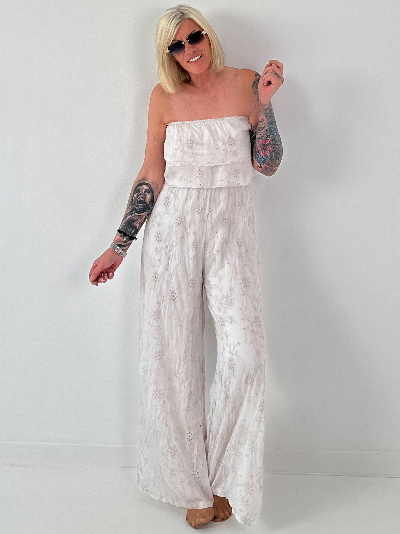 Romantischer Sommer Overall - beige