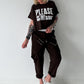 Kurzes Kastiges Shirt mit Print - schoko