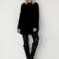 Rippstrickpullover - schwarz