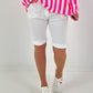 Korte broek met strikceintuur - wit