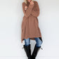 Long Strickpullover - cappuccino