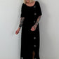 T-Shirt Kleid mit Ösen -schwarz