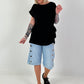 Blouse shirt with side tie knot - black
