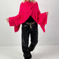 Poncho Pullover Model "Soul Warmer" - pink