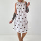 Tupfen Kleid mit Rüschenkragen - weiss