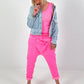 Oversized Jeansjacke mit Pattentaschen - denim