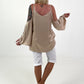 Satin-look tunic - beige