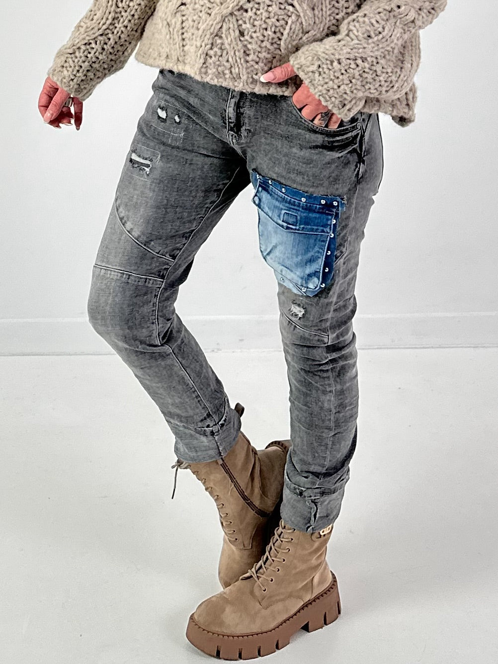 Jeans model "The Pocket" - gray denim