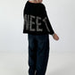Sweatshirt SWEET mit Leo-Print - schwarz