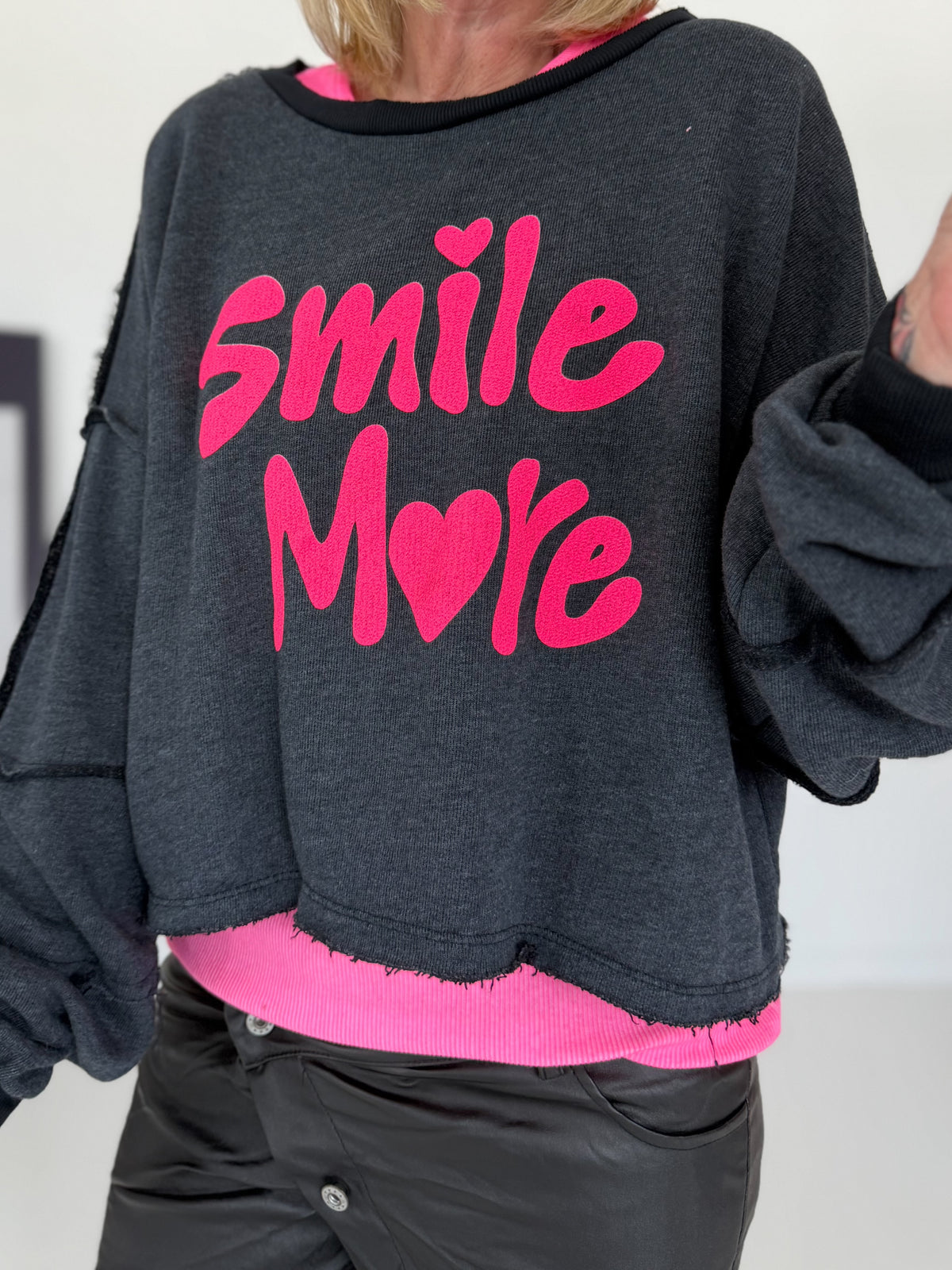Sweater Smile More - anthrazit