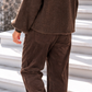 Kuschelig kastiger Pullover - mokka
