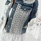 Ibiza Jeansjacke mit aufwendigen  Details - denim-weiss