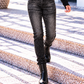Jeans mit funkelndem Strass - used-black
