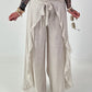 Weite Hose mit Bindevolant - beige