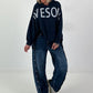 Oversized Hoodie Awesome - night blue