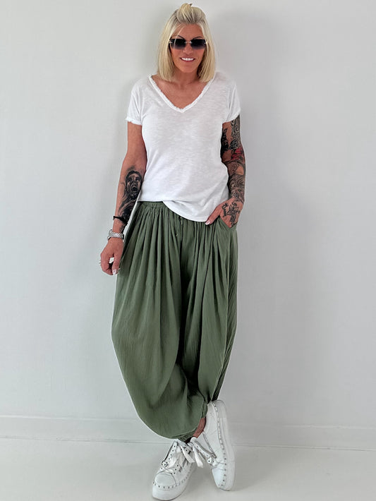 Ripp T-Shirt stone washed -  weiss