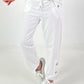 Sweatpants with eyelets - white