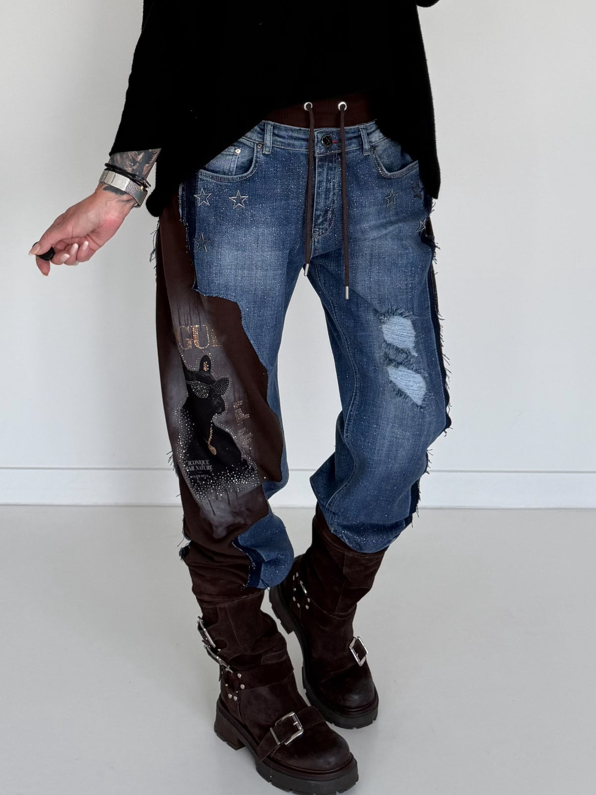 Jogg-Jeans Fashion Dog - denim-mokka