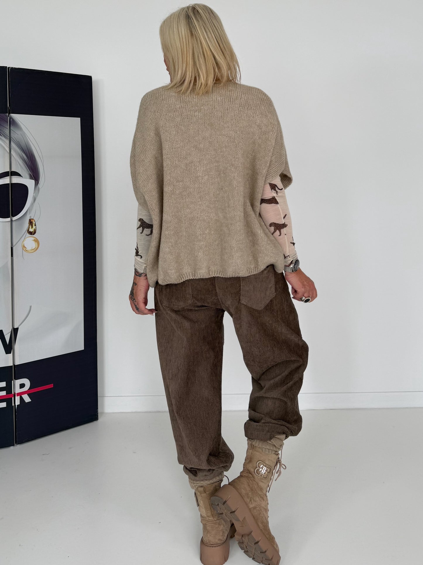 Gebreid gilet - beige