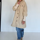Teddymantel met mouwen met omslag - beige