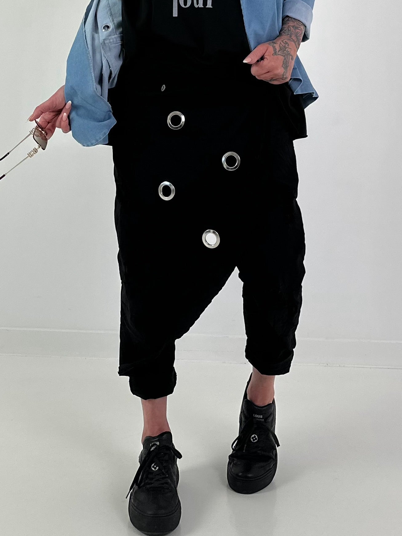 Stylische Hose im Knit-Look - schwarz ( lieferbar ab ca. 30.05.26)