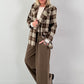 Geruit wollen blazer, model "Royal Check" - chocolade-veelkleurig