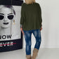 Strickpullover mit Turtleneck - oliv