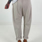 Baggy pants with decorative scarf - beige