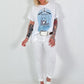 Basic Jogpants mit Bindeband - weiss