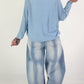 Feinstrick Pulli mit Top - hellblau