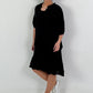 Kleid mit Unterziehtop und Volants - schwarz