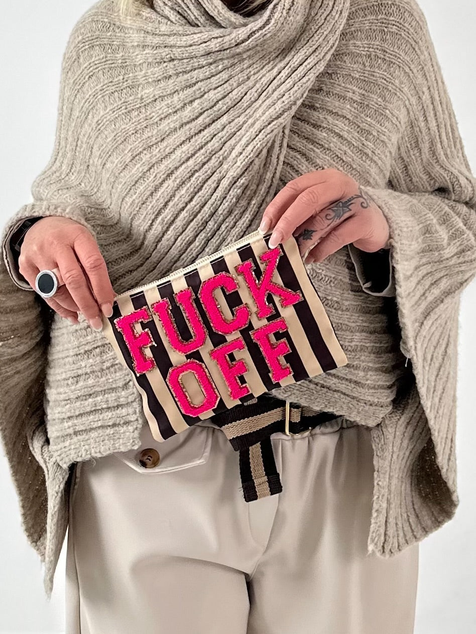 Mini clutch model "Mini Tude" - mocha-beige-pink