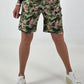 Kurze Hose Camouflage mit floralen Details - khaki-mehrfarbig