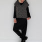 Kurzarm-Hoodie mit All Over Leo-Print - anthrazit ( lieferbar ab ca 28.08.26)