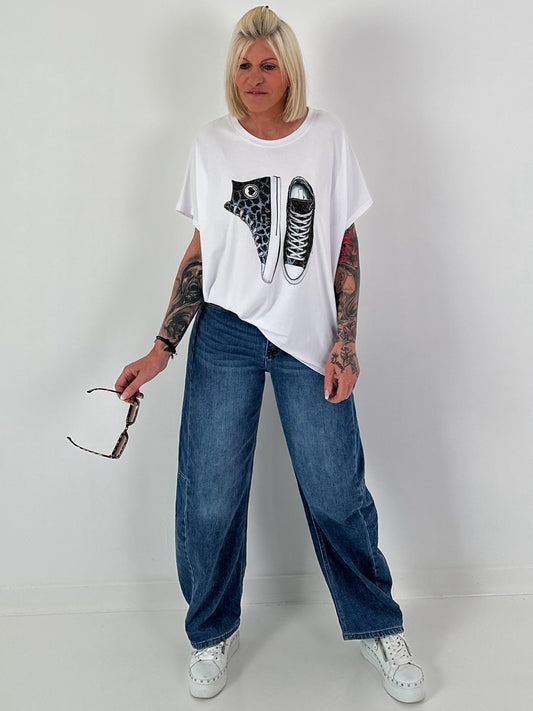T-Shirt Chucks - white-blue