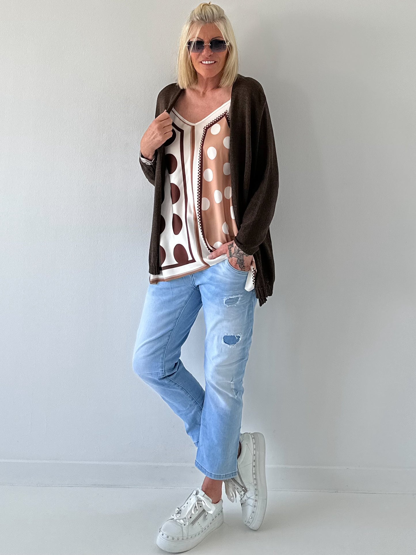 Light knit cardigan - mocha