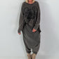 Oversized Sweater mit Paillettenprint - anthrazit