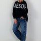 Oversized Hoodie Awesome - Black