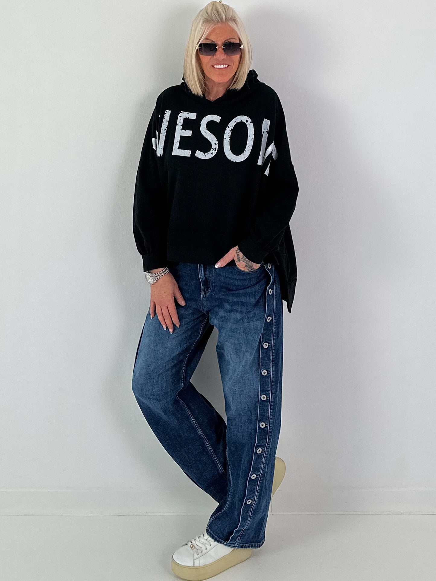 Oversized Hoodie Awesome - Black