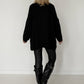 Rippstrickpullover - schwarz