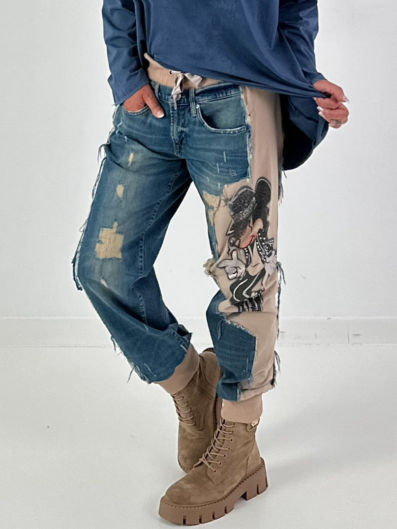 Jogg-Jeans im used Look Moonwalk Mouse - denim