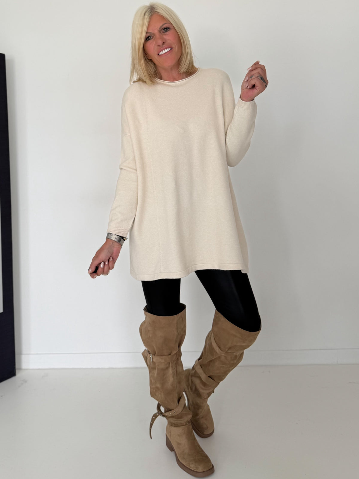 Longpullover - creme
